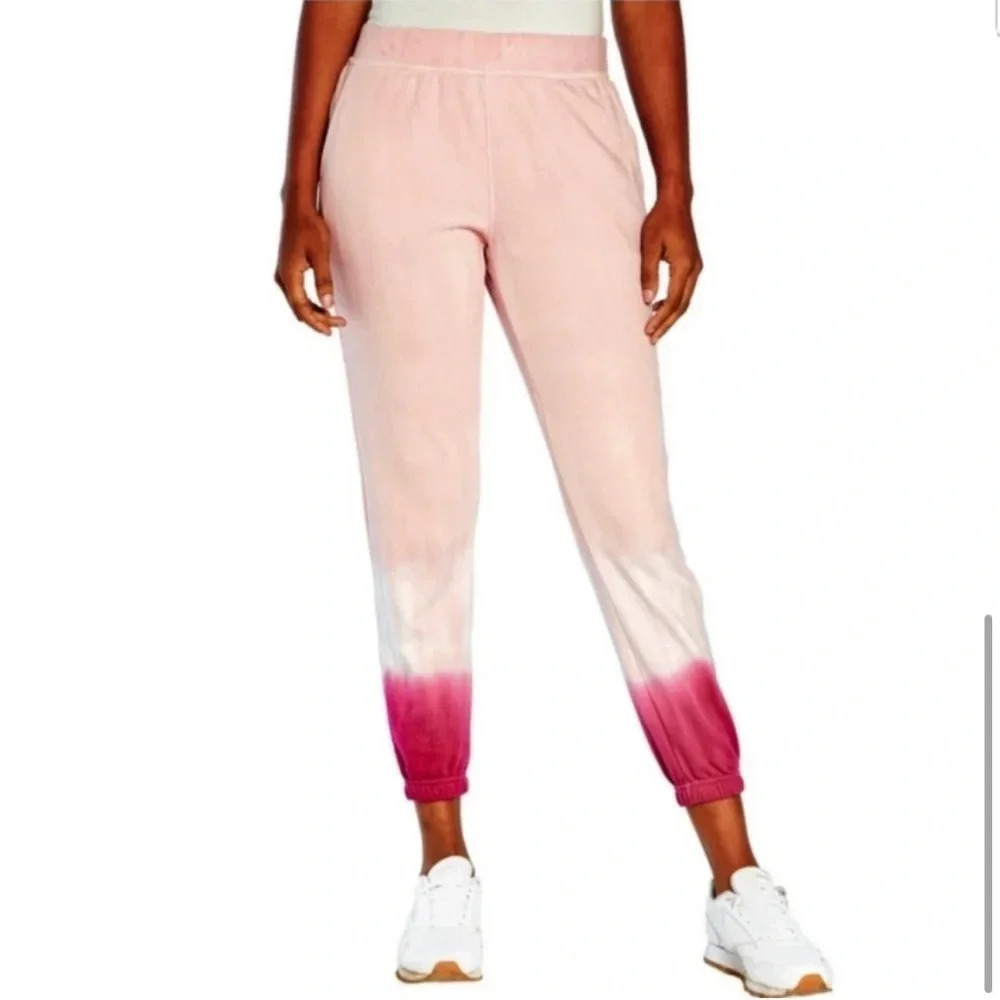 Wildfox Terry Watercolor Tie Dye Joggers Olivia Pink Size Medium